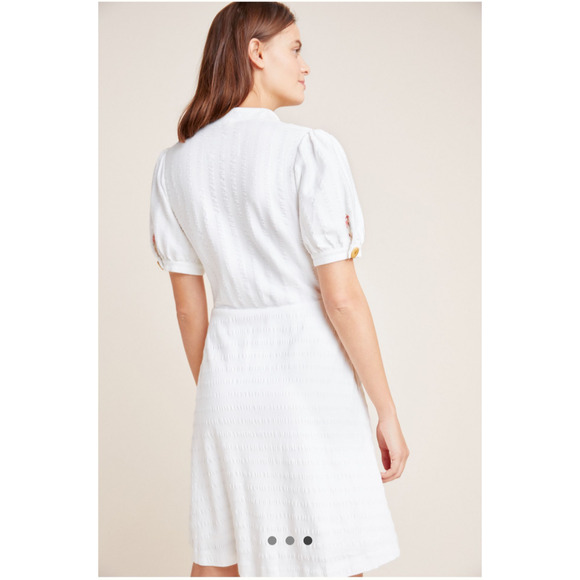 Anthropologie Maeve Collared Button Front Dress White Pockets Womens Size Small - Picture 3 of 9